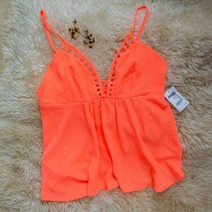 Bright Orange V-Neck Cami Top
